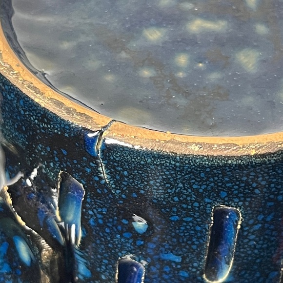 Bitossi Vintage Rare 1960s MCM Navy Blue Turret style Stoneware Mug - Picture 8 of 9